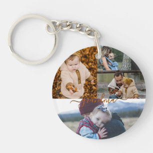 Familie Einfach Collage Moderne Liebe Oma Mama Schlüsselanhänger