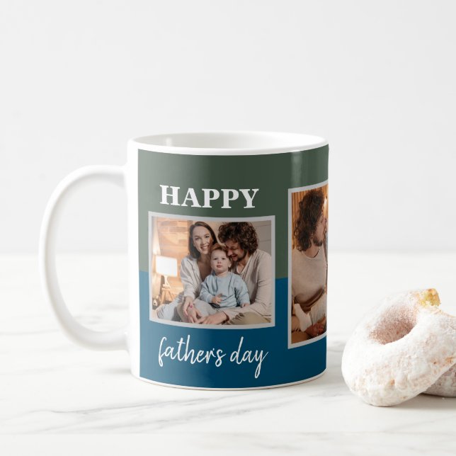 Familie Foto glücklicher Vatertag Kaffeetasse (Mit Donut)