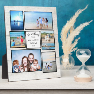 Familie FotoCollage Rustic Wir sind Familie Fotoplatte