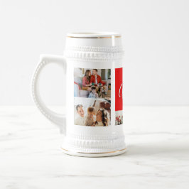 Familie frohe Weihnachten Glück Neujahr 4 Fotos Bierglas