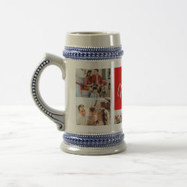 Familie frohe Weihnachten Glück Neujahr 4 Fotos Bierglas