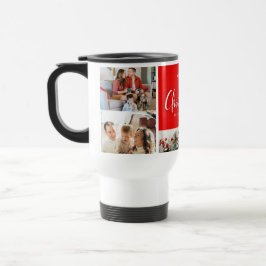 Familie frohe Weihnachten Glück Neujahr 4 Fotos Reisebecher