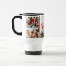 Familie frohe Weihnachten Glück Neujahr 4 Fotos Reisebecher