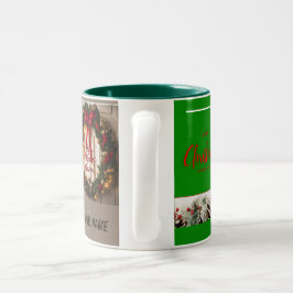 Familie frohe Weihnachten und glückliches Neues Ja Zweifarbige Tasse