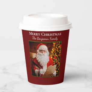 Familie frohe Weihnachten Weihnachtsmann personali Pappbecher