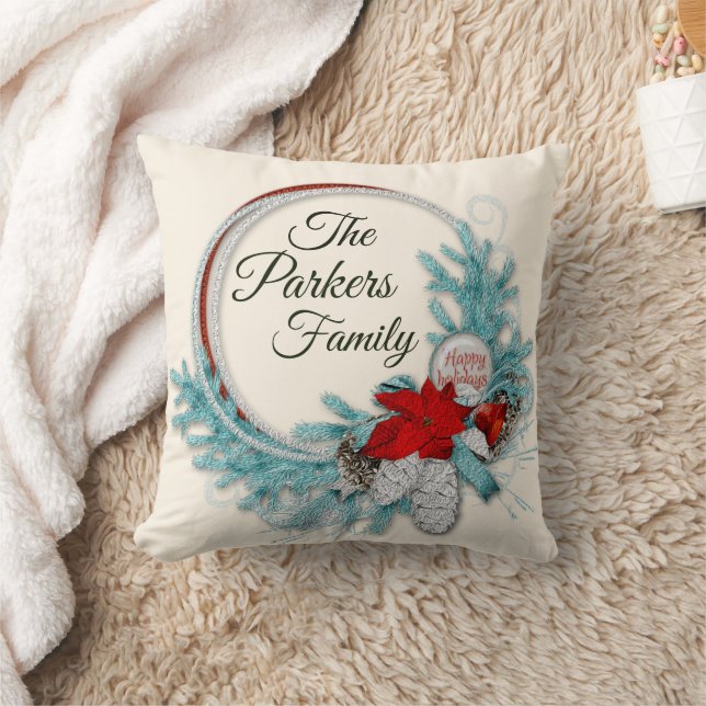 Familie Frohe Weihnachtsfeiertage Frieden Freude C Kissen (Decke)
