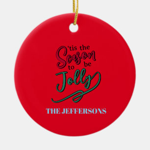 Familie Frohes Neues Jahr Frohe Weihnachten Keramik Ornament