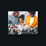 Familie für immer | Trendy Brush Script mit Foto Leinwanddruck<br><div class="desc">Dieser stylische Leinenprint sagt "family forever" in trendiger Schrift-Schrift,  mit einem Platz für Ihren Namen,  über Ihrem bevorzugten persönlichen Foto.</div>