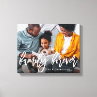 Familie für immer | Trendy Brush Script mit Foto