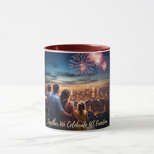 Familie "Gemeinsam feiern wir die Freiheit der USA Tasse (Zentrum)