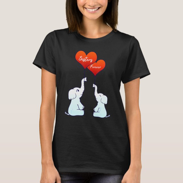 Familie Geschwister Schwester Forever Elefanten He T-Shirt (Vorderseite)