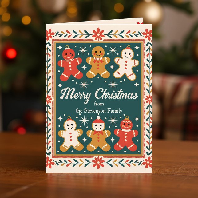 Familie Gingerbread Mann Frohe Weihnachtsfeiertag Karte (Von Creator hochgeladen)
