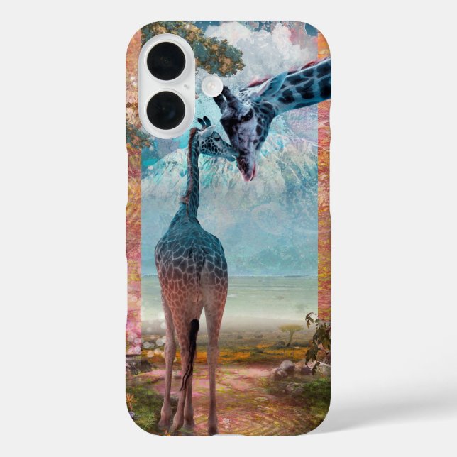 Familie Giraffe "AFRIKANISCHES ERBE" iPhone 16 Hülle (Rückseite)