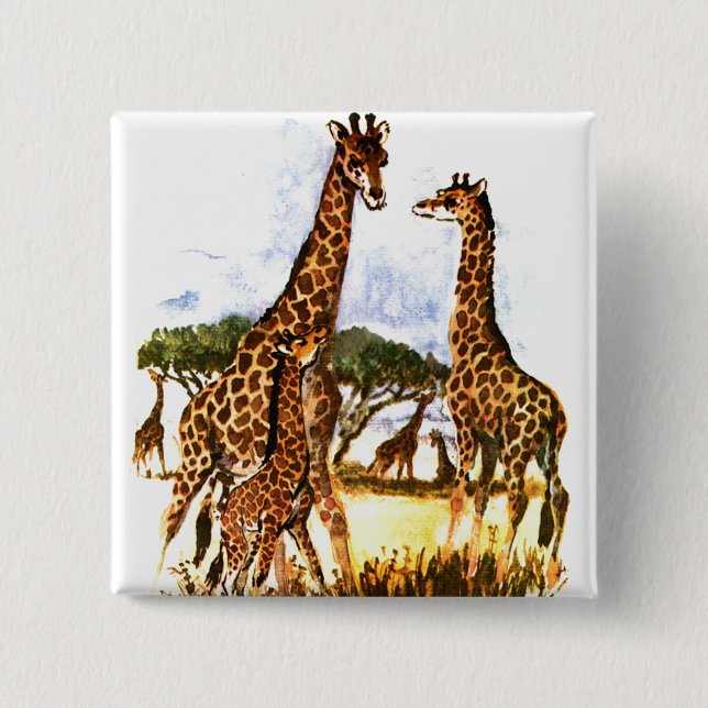 Familie Giraffe - Button (Vorderseite)