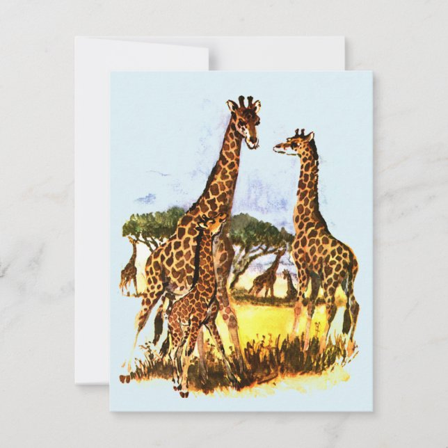 Familie Giraffe - Feiertagskarte (Vorderseite)