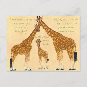 Familie Giraffe - Geburtsankündigung Ankündigungspostkarte