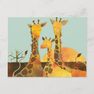 Familie Giraffe in Afrika Postkarte