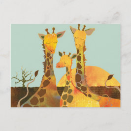 Familie Giraffe in Afrika Postkarte