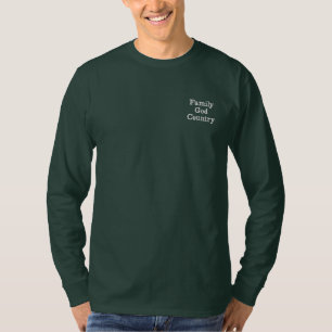 Familie Gott Land Patriotischer Vater Besticktes Langarmshirt