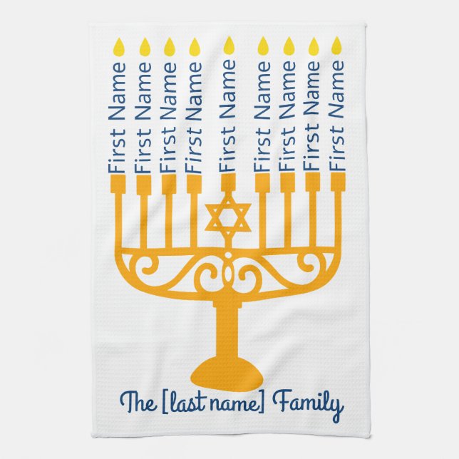 Familie Hanukkah Küchentücher (Vertikal)