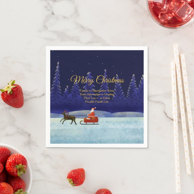 Familie hinzufügen / Organisationsname Blue Santa  Serviette (Beispiel)