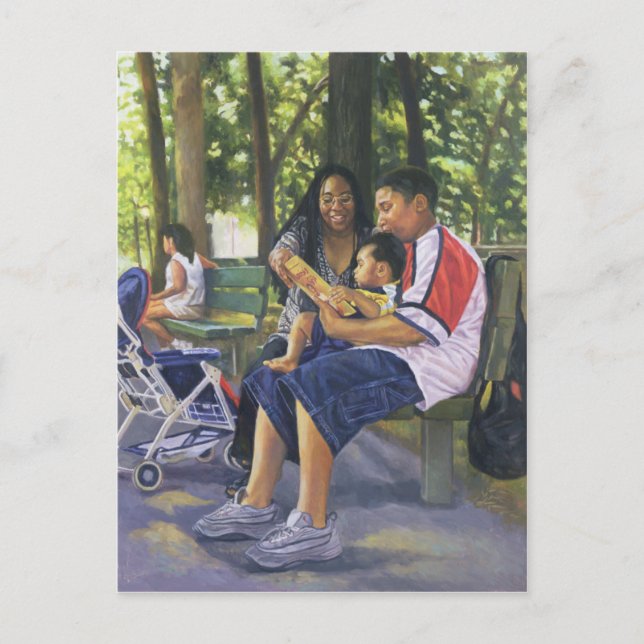 Familie im Park 1999 Postkarte (Vorderseite)