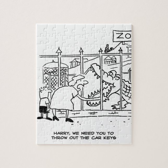 Familie im Zoo. Vater durch Alligator verschluckt (Vertikal)