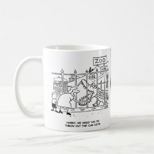 Familie im Zoo. Vater durch Alligator verschluckt Kaffeetasse