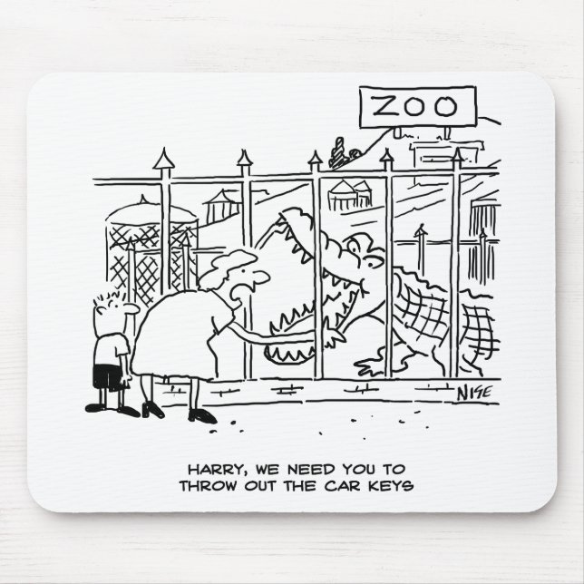 Familie im Zoo. Vater durch Alligator verschluckt Mousepad (Vorne)