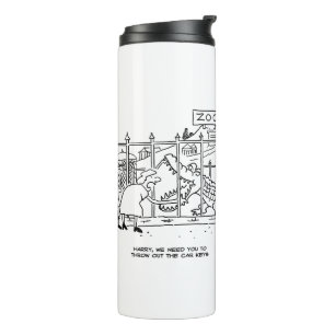 Familie im Zoo. Vater von Alligator Thin verschluc Thermosbecher