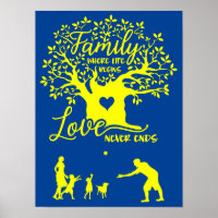 Familie, in der das Leben beginnt und Liebe nie en