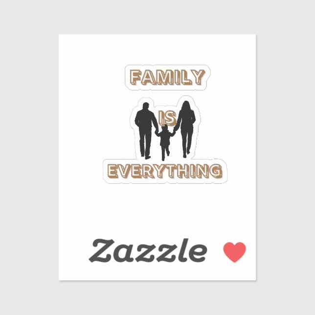 Familie ist alles aufkleber (Blatt)