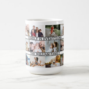 Familie ist alles Individuelle Name 12 Foto Collag Kaffeetasse