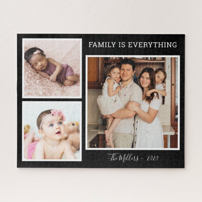 Familie ist alles Zitat 3 FotoCollage (Horizontal)