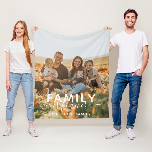 Familie ist für immer die Fleece Foto Blanket (Beispiel)