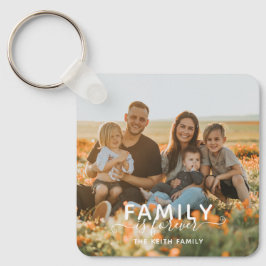 Familie ist für immer Typografie Foto Keepake Schlüsselanhänger