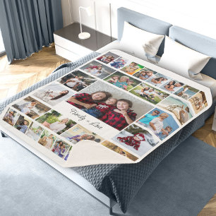 Familie ist Liebe 29 Foto-Collage Sherpa-Decke Sherpadecke