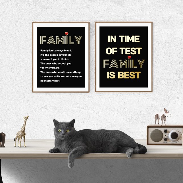 Familie ist nicht immer Blut Zitat schwarzes Gold Foliendrucke (Von Creator hochgeladen)