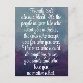 Familie ist nicht immer Blutquote Postkarte