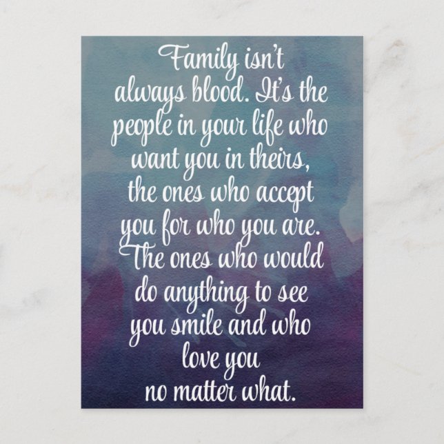 Familie ist nicht immer Blutquote Postkarte (Vorderseite)