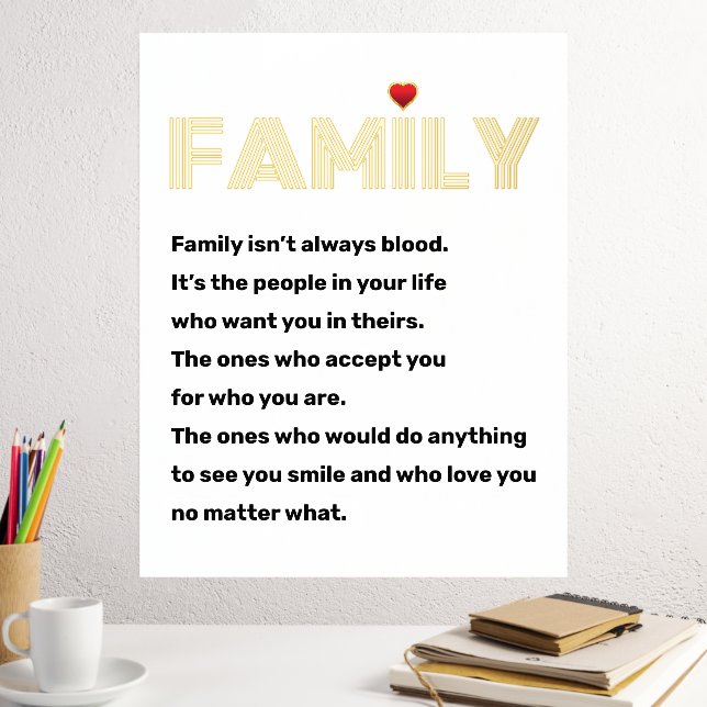 Familie ist nicht immer weißes Gold als Blutquote Foliendrucke (In Situ (Schreibtisch 2))