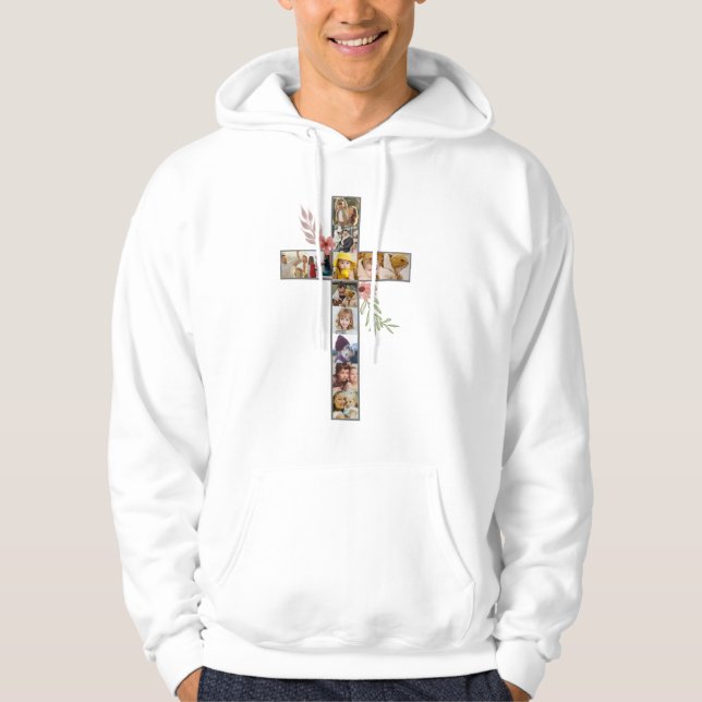 Familie Jesus Cross Christliche Kirche Lauf Hoodie (Vorderseite)