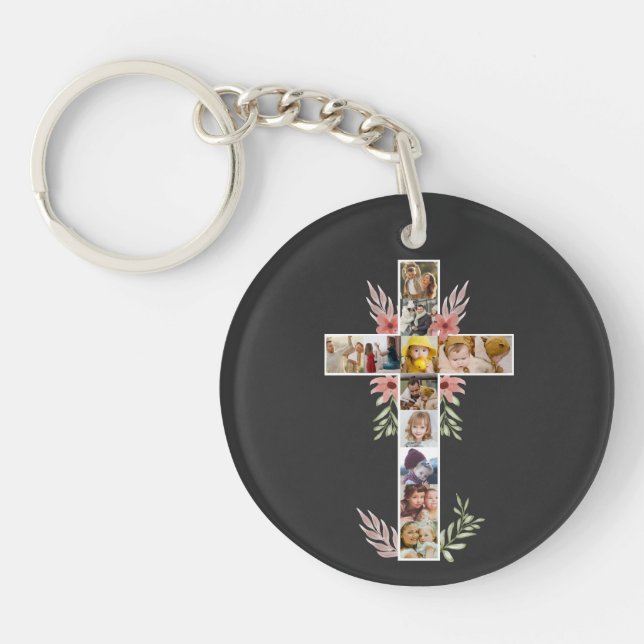 Familie Jesus Cross Christliche Kirche Lauf Schlüsselanhänger (Vorderseite)