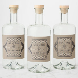 Familie Kabin Südwest Indianerstamm Kaktus Labels Alkoholflaschenetikett