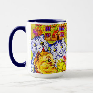 Familie Katzen im Garten Tasse