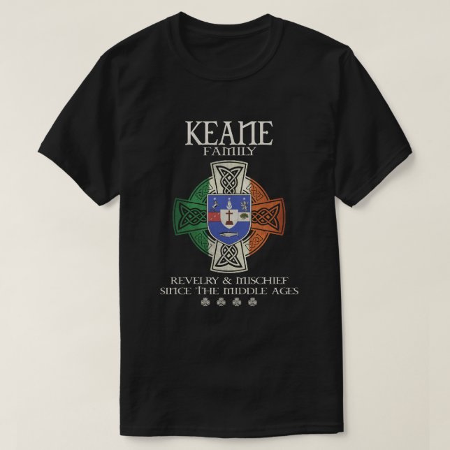 Familie Keane Arm Ireland Irish Celtic Cross T-Shirt (Design vorne)