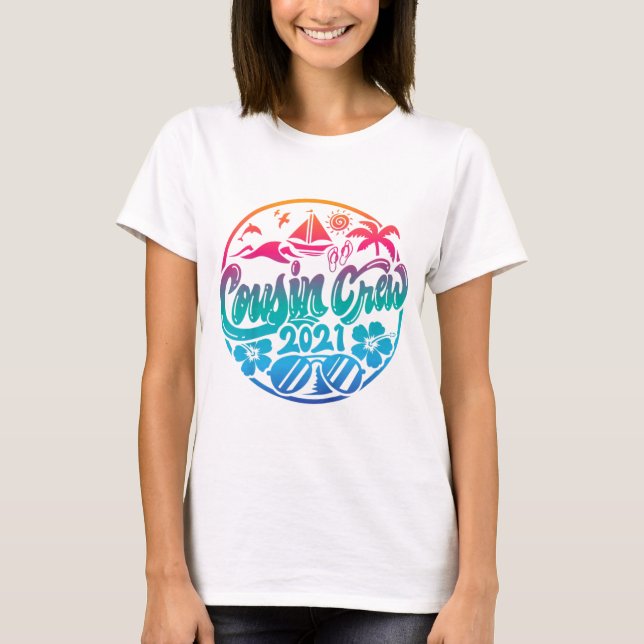 Familie Kinder Cousin Crew Sommerurlaub Strand T-Shirt (Vorderseite)