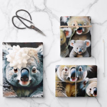 Familie Koala im Wasserfarbenwald