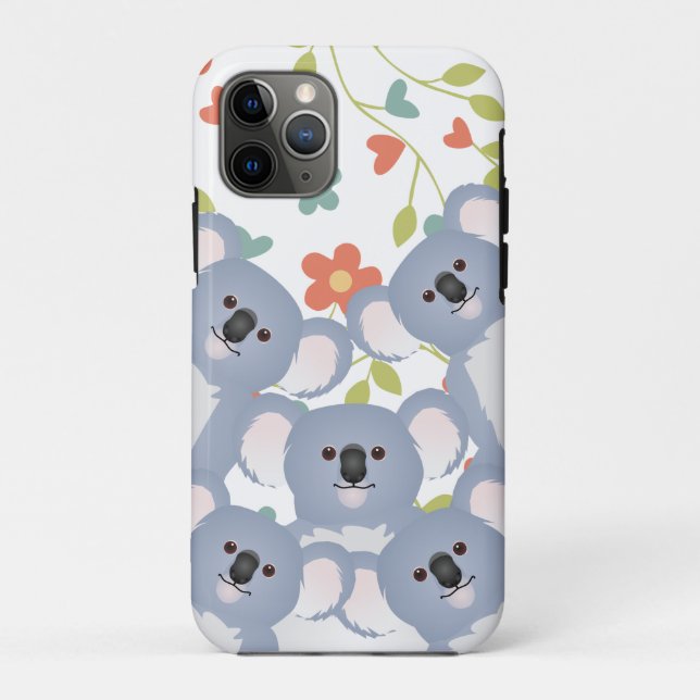 Familie Koala mit Blume und Blätter Case-Mate iPhone Hülle (Rückseite)