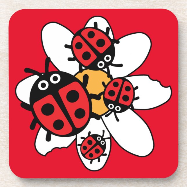 Familie Ladybird und Ladybug Getränkeuntersetzer (Vorderseite)